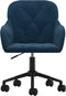 vidaXL - Kantoorstoel - draaibaar - fluweel - blauw