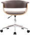 vidaXL - Kantoorstoel - draaibaar - gebogen - hout - en - stof - taupe