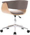 vidaXL - Kantoorstoel - draaibaar - gebogen - hout - en - stof - taupe