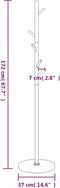 vidaXL - Kapstok - 172 - cm - gepoedercoat - ijzer - wit