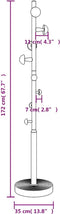 vidaXL - Kapstok - 172 - cm - gepoedercoat - ijzer - wit