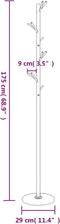 vidaXL - Kapstok - 175 - cm - gepoedercoat - ijzer - zwart