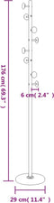 vidaXL - Kapstok - 176 - cm - gepoedercoat - ijzer - wit