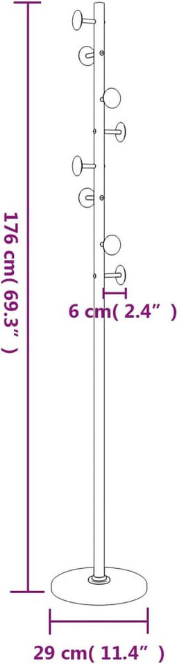 vidaXL - Kapstok - 176 - cm - gepoedercoat - ijzer - zwart