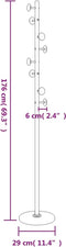 vidaXL - Kapstok - 176 - cm - gepoedercoat - ijzer - zwart