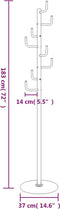 vidaXL - Kapstok - 183 - cm - gepoedercoat - ijzer - wit