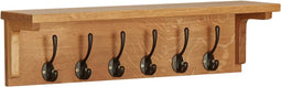 vidaXL - Kapstok - 60x16x16 - cm - massief - eikenhout