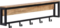 vidaXL - Kapstok - 87x10x27 - cm - massief - ruw - mangohout