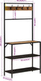 vidaXL - Kapstok - 90x35x180 - cm - massief - mangohout - en - ijzer