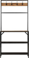 vidaXL - Kapstok - 90x35x180 - cm - massief - mangohout - en - ijzer