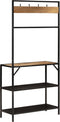 vidaXL - Kapstok - 90x35x180 - cm - massief - mangohout - en - ijzer
