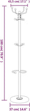 vidaXL - Kapstok - met - parapluhouder - 180 - cm - gepoedercoat - ijzer - wit