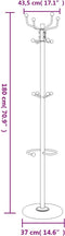 vidaXL - Kapstok - met - parapluhouder - 180 - cm - gepoedercoat - ijzer - zwart
