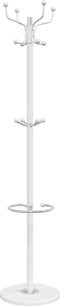 vidaXL - Kapstok - met - parapluhouder - 180 - cm - gepoedercoat - ijzer - wit