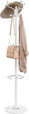 vidaXL - Kapstok - met - parapluhouder - 180 - cm - gepoedercoat - ijzer - wit