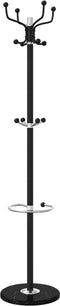 vidaXL - Kapstok - met - parapluhouder - 180 - cm - gepoedercoat - ijzer - zwart