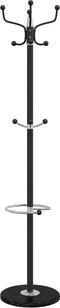vidaXL - Kapstok - met - parapluhouder - 180 - cm - gepoedercoat - ijzer - zwart