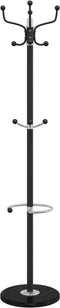 vidaXL - Kapstok - met - parapluhouder - 180 - cm - gepoedercoat - ijzer - zwart