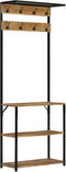 vidaXL - Kapstok - met - schoenenrek - 68x30x182 - cm - massief - ruw - mangohout