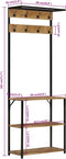 vidaXL - Kapstok - met - schoenenrek - 68x30x182 - cm - massief - ruw - mangohout
