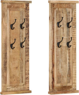 vidaXL - Kapstokken - 2 - st - 38x100 - cm - massief - mangohout