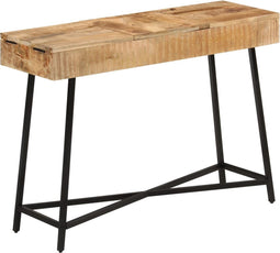 vidaXL - Kaptafel - 105x35x75 - cm - massief - ruw - mangohout - en - ijzer