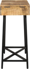 vidaXL - Kaptafel - 105x35x75 - cm - massief - ruw - mangohout - en - ijzer