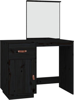 vidaXL - Kaptafel - 95x50x134 - cm - massief - grenenhout - zwart