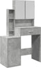 vidaXL - Kaptafel - met - kastje - 80x35x132 - cm - betongrijs