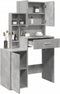 vidaXL - Kaptafel - met - kastje - 80x35x132 - cm - betongrijs
