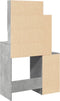 vidaXL - Kaptafel - met - kastje - 80x35x132 - cm - betongrijs