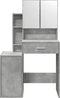 vidaXL - Kaptafel - met - kastje - 80x35x132 - cm - betongrijs