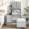 vidaXL - Kaptafel - met - kastje - 80x35x132 - cm - betongrijs