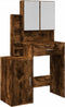 vidaXL - Kaptafel - met - kastje - 80x35x132 - cm - gerookt - eikenkleurig