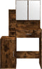 vidaXL - Kaptafel - met - kastje - 80x35x132 - cm - gerookt - eikenkleurig