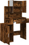 vidaXL - Kaptafel - met - kastje - 80x35x132 - cm - gerookt - eikenkleurig