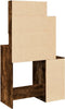 vidaXL - Kaptafel - met - kastje - 80x35x132 - cm - gerookt - eikenkleurig