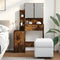 vidaXL - Kaptafel - met - kastje - 80x35x132 - cm - gerookt - eikenkleurig
