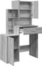 vidaXL - Kaptafel - met - kastje - 80x35x132 - cm - grijs - sonoma - eikenkleurig