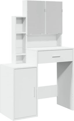 vidaXL - Kaptafel - met - kastje - 80x35x132 - cm - wit