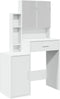 vidaXL - Kaptafel - met - kastje - 80x35x132 - cm - wit