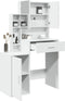 vidaXL - Kaptafel - met - kastje - 80x35x132 - cm - wit