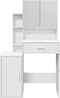 vidaXL - Kaptafel - met - kastje - 80x35x132 - cm - wit