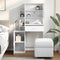 vidaXL - Kaptafel - met - kastje - 80x35x132 - cm - wit