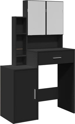 vidaXL - Kaptafel - met - kastje - 80x35x132 - cm - zwart
