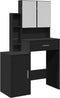 vidaXL - Kaptafel - met - kastje - 80x35x132 - cm - zwart