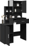 vidaXL - Kaptafel - met - kastje - 80x35x132 - cm - zwart
