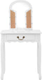vidaXL - Kaptafel - met - kruk - 65x36x128 - cm - paulowniahout - MDF - wit