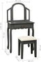 vidaXL - Kaptafel - met - kruk - 65x36x128 - cm - paulowniahout - MDF - grijs