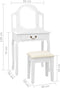 vidaXL - Kaptafel - met - kruk - 65x36x128 - cm - paulowniahout - MDF - wit